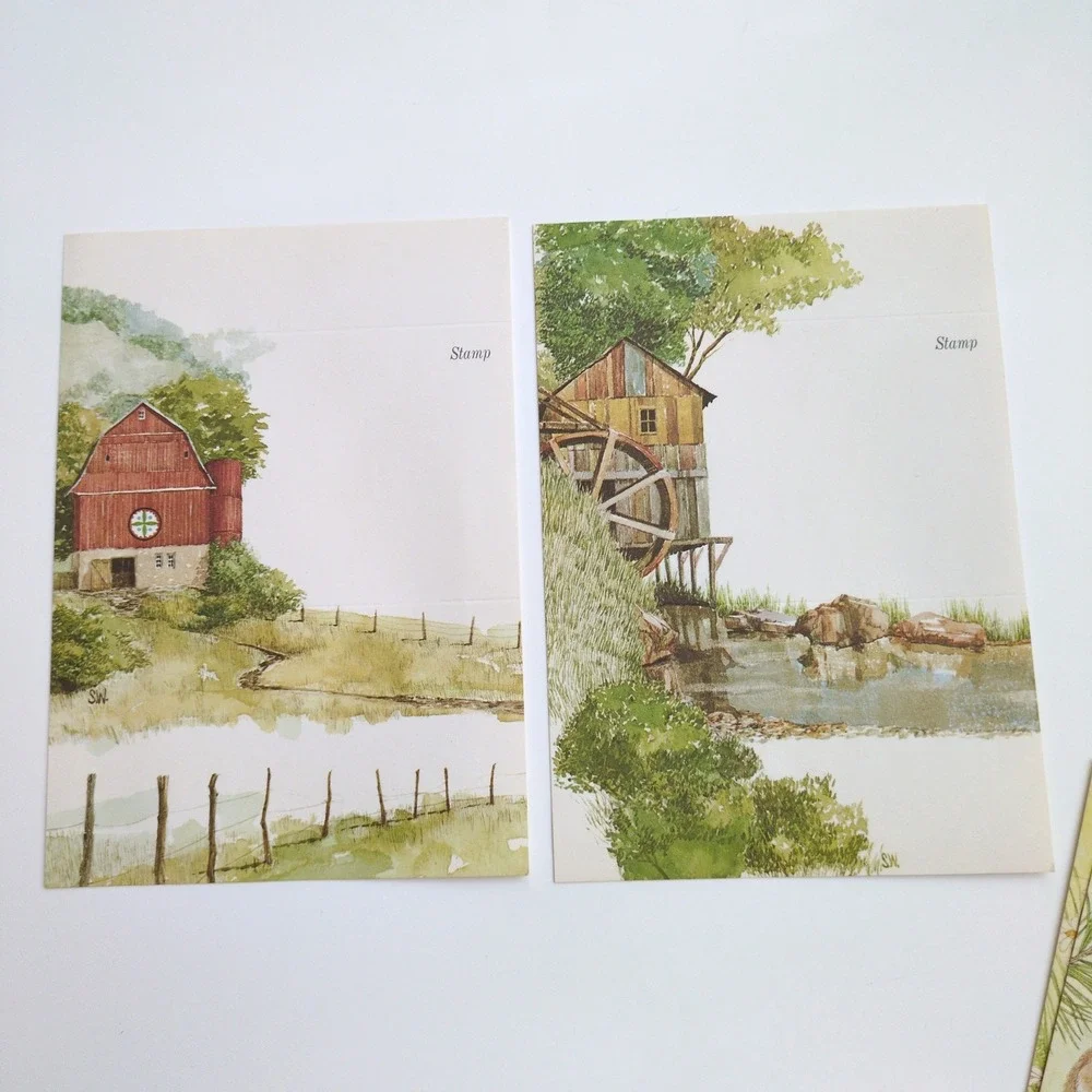 Vtg Current Just a Note Folding Postcards Nature Animal Bunny Squirrel Seals